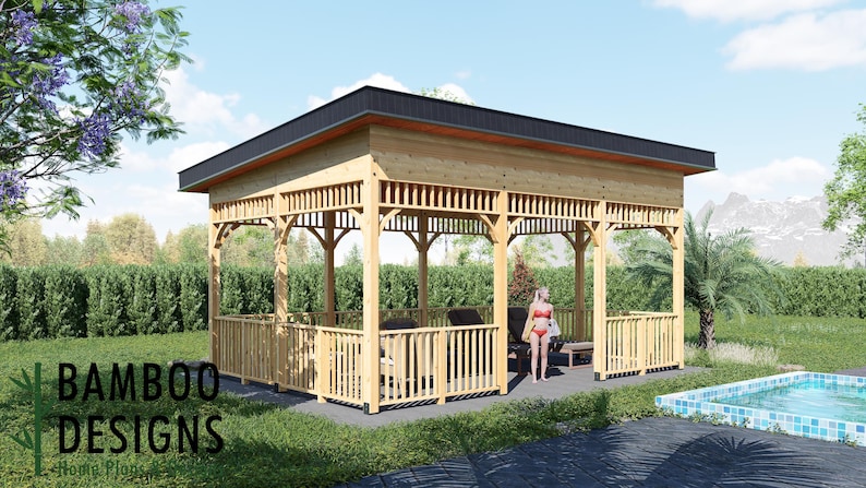 Gela 16x24 Gazebo plan by Bamboo Designs