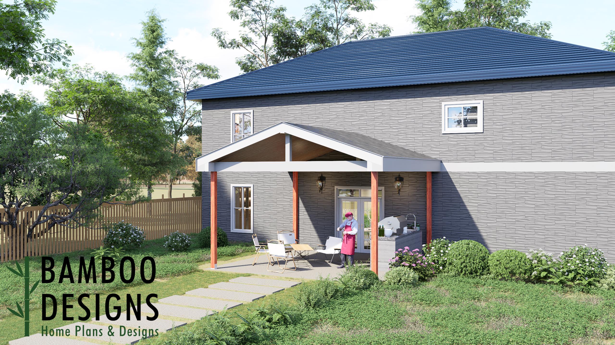 Image of Aquato Porch Cover Plan - 18x18 Outdoor Patio Roof with Open-Air Design | DIY PDF Plans