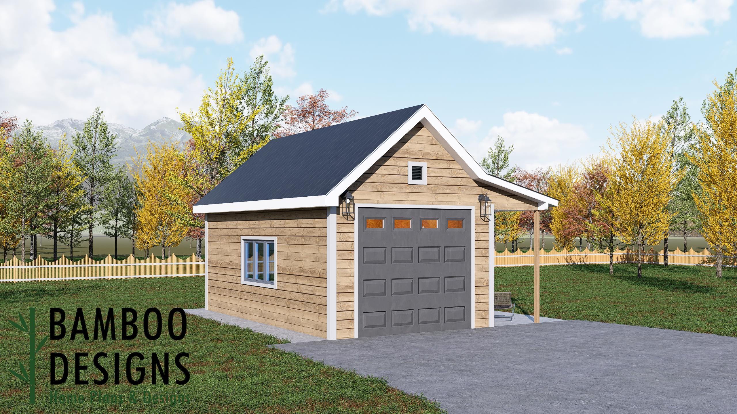 Image of Gobi Garage Shed Plan - 14x24 Garage Workshop & Storage Building | DIY PDF Plans