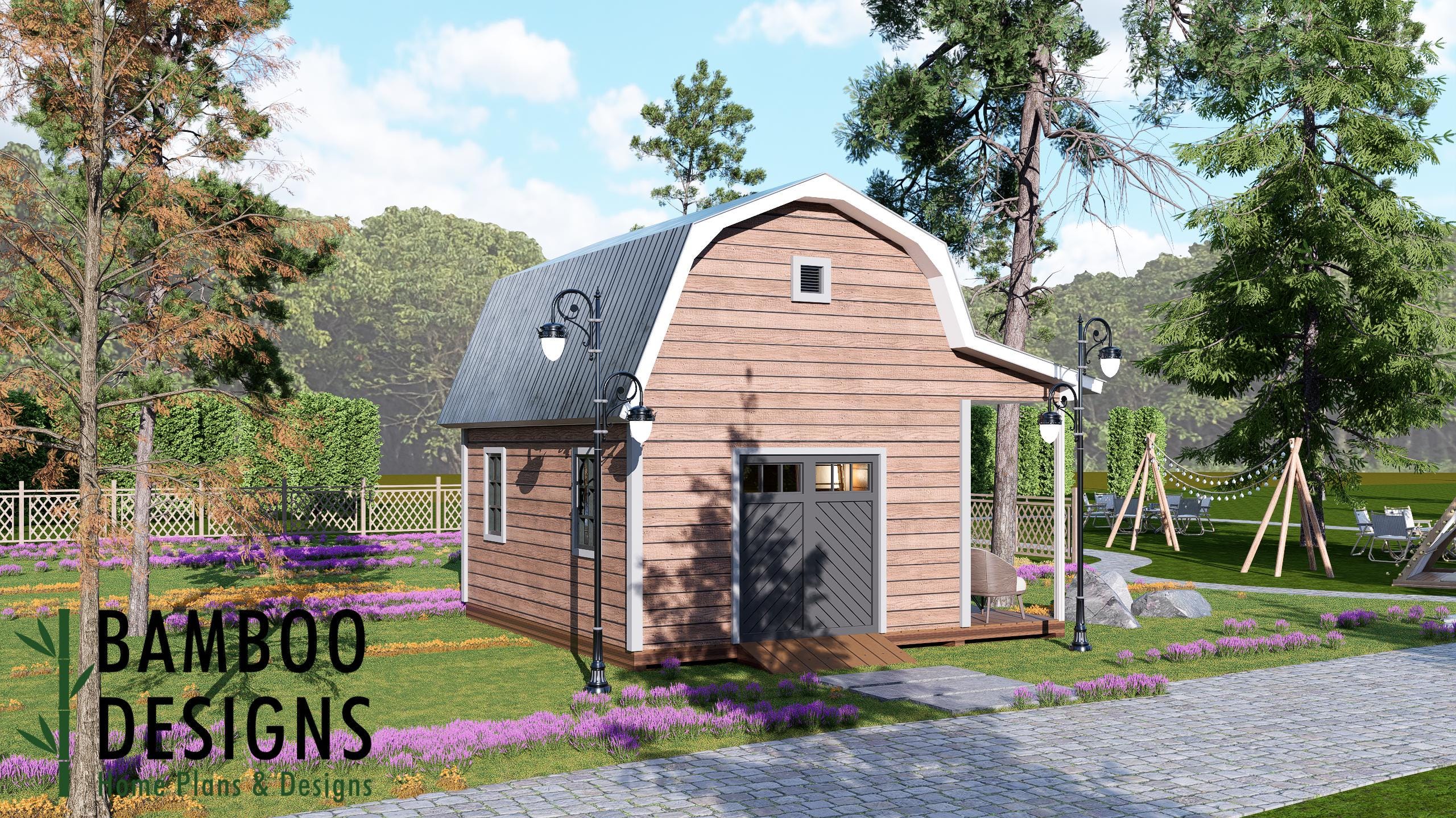 Image of Sockeye 14x18 Gambrel Roof Shed Plan — Classic Barn-Style Storage & Workshop | DIY PDF Plans