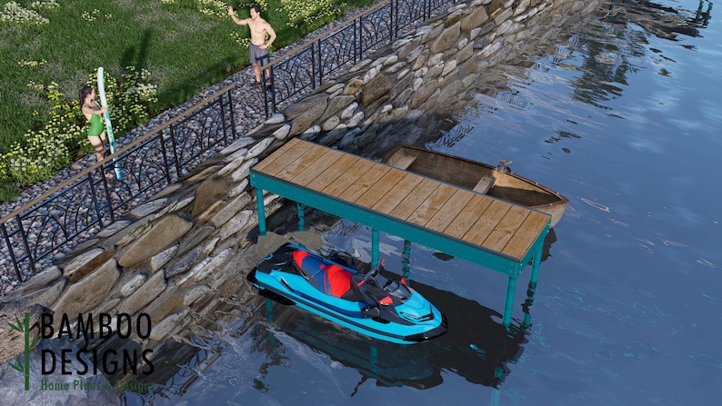 4x16 Small Dock for Canoes plan by Bamboo Designs