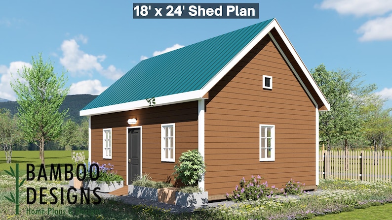 Breaker 18x24 Garage Shed plan by Bamboo Designs