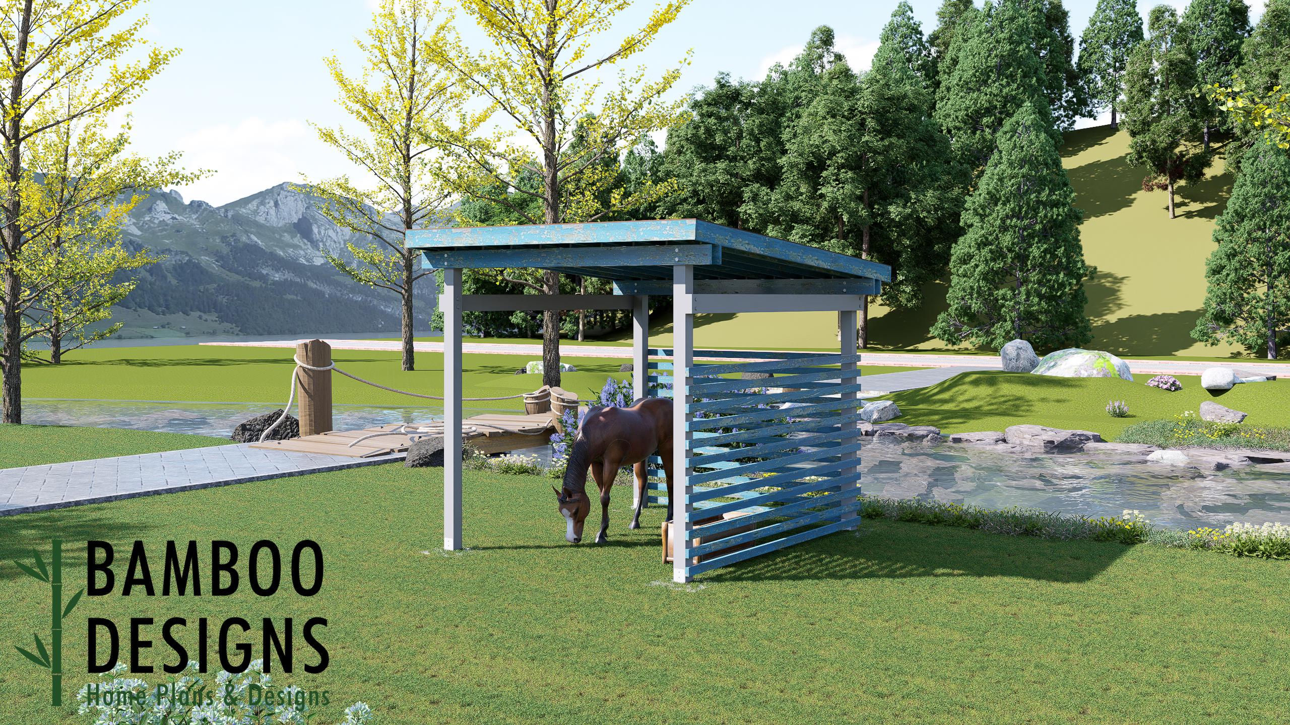 Image of Stanton 10x12 Horse Paddock Plan — Durable Run-In Shelter for Horses & Livestock | DIY PDF Plans