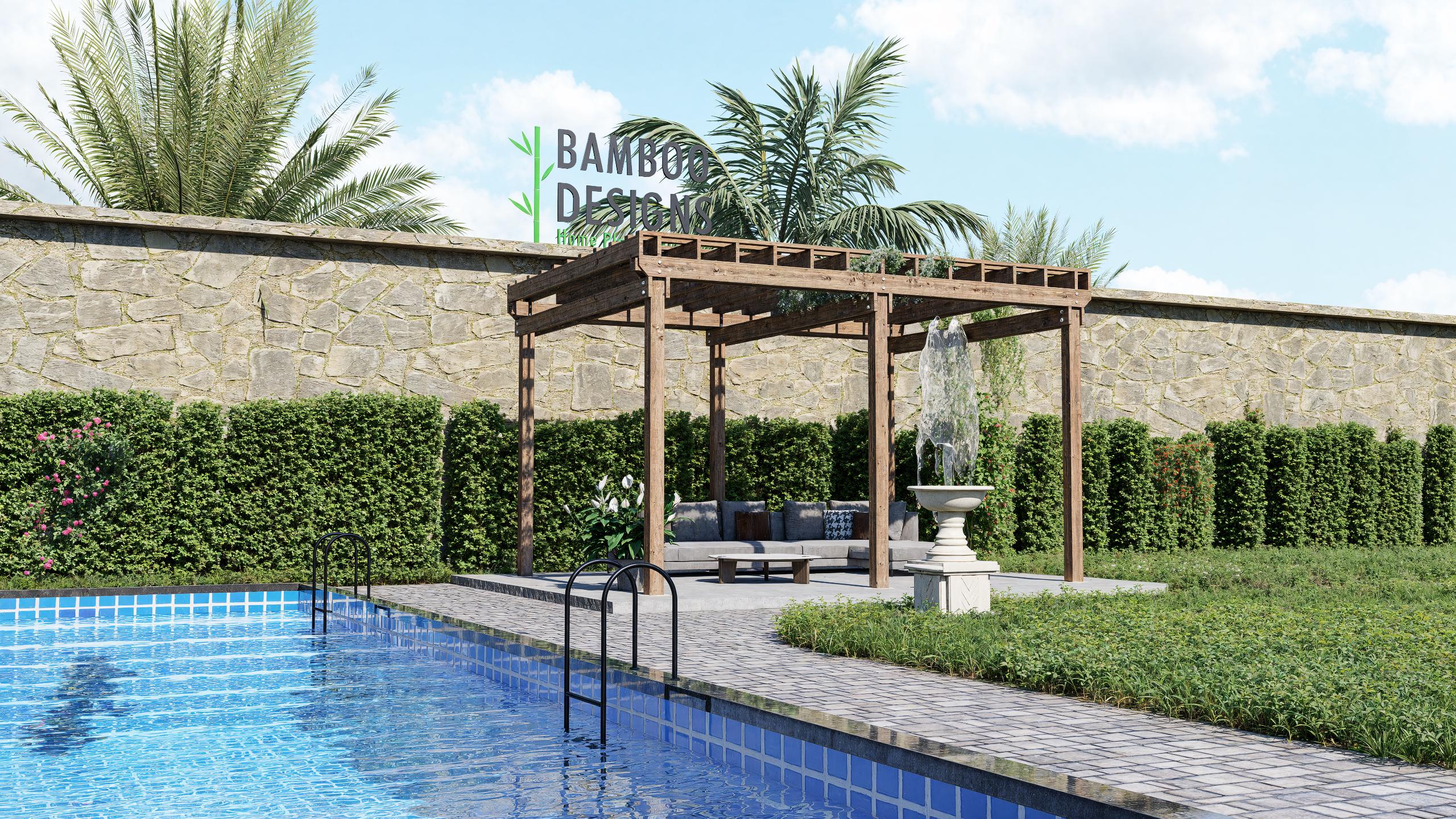 Image of San Diego Breeze Pergola - 12x16 Modern Backyard Pergola Plans - DIY Patio Cover Design - Printable PDF