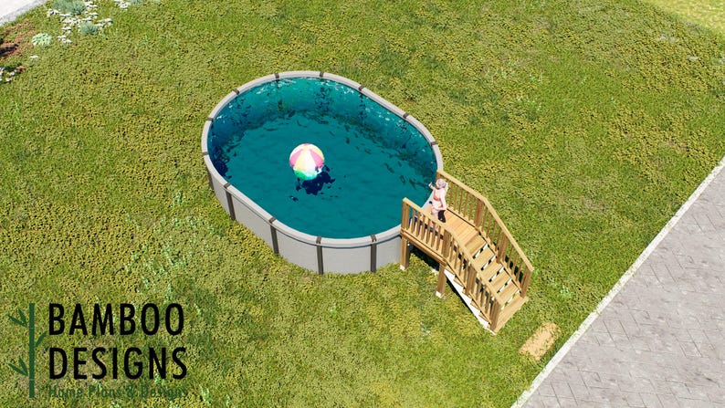 Goro Oval Pool Deck · 4x4 plan by Bamboo Designs