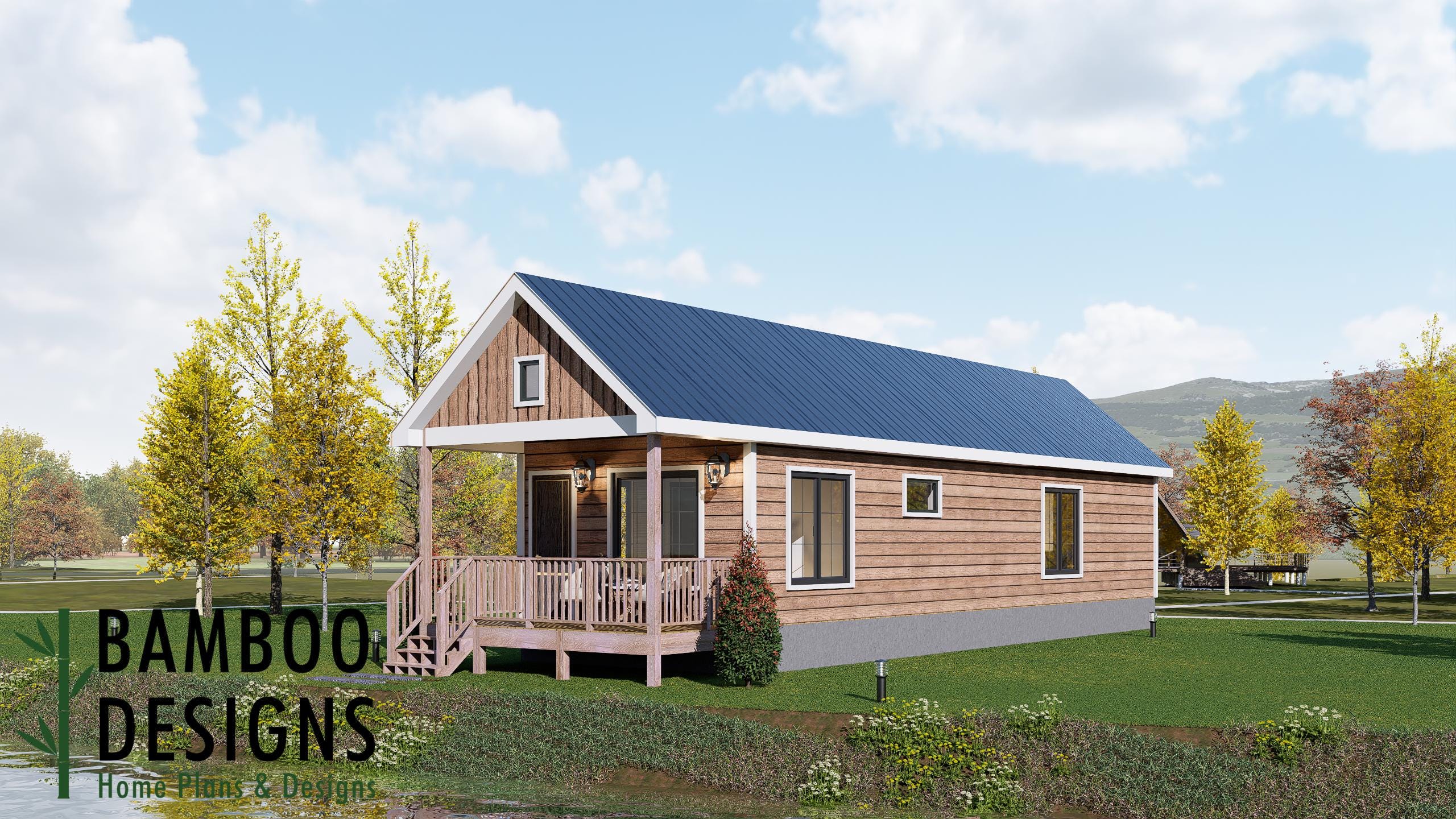 Image of Wenley Tiny Home Plan - 16x54 Modern Backyard ADU | DIY Tiny House Plans (864 Sq Ft)
