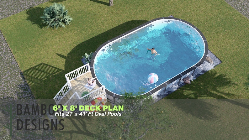 El Mirage Oval Pool Deck · 6x8 plan by Bamboo Designs