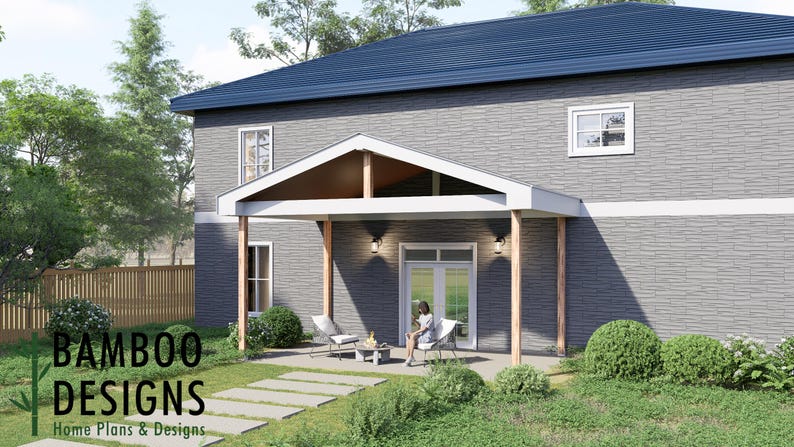 Maximino Porch Cover · 12x20 plan by Bamboo Designs