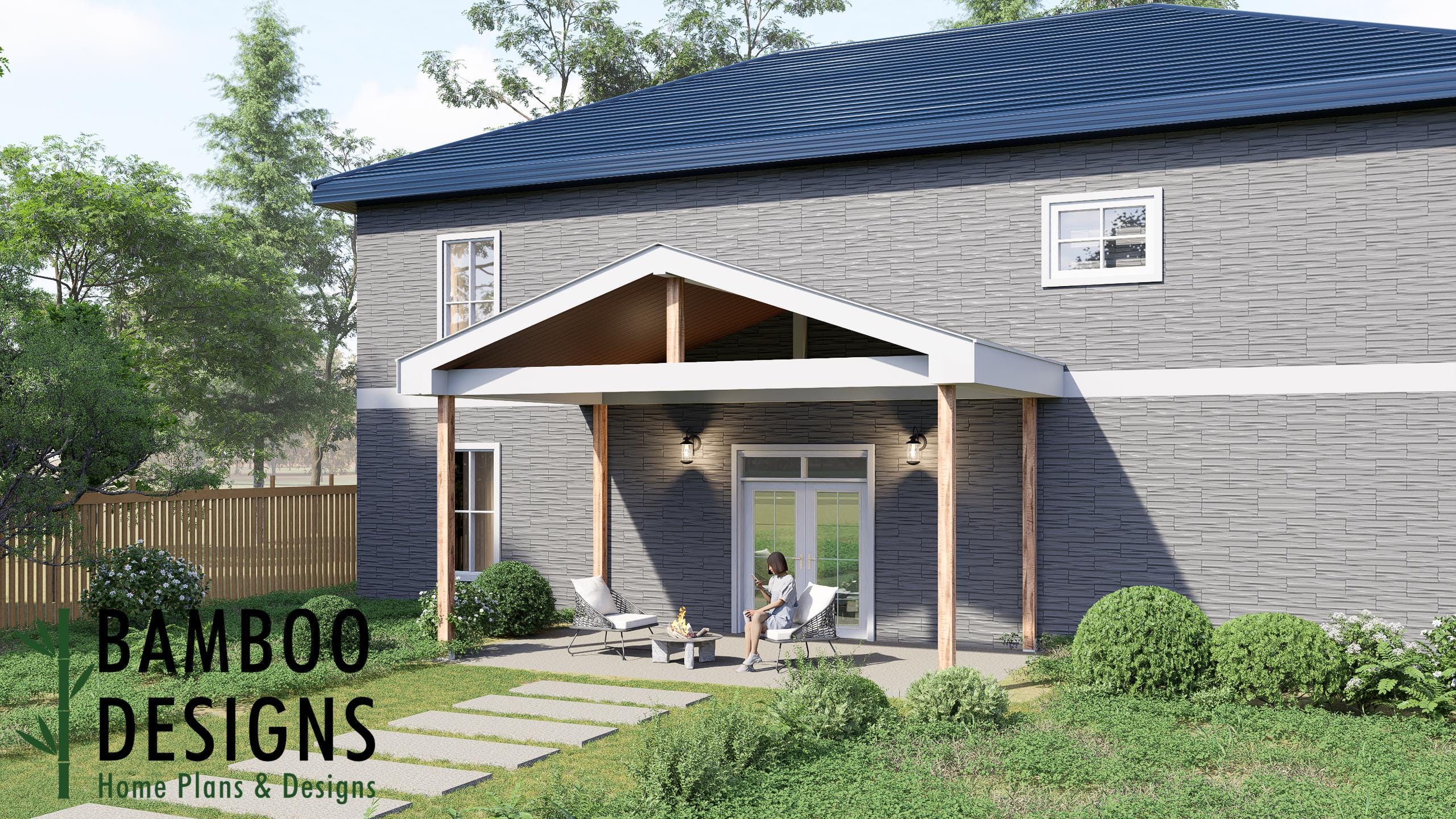 Image of Maximino Porch Cover Plan - 12x20 Covered Patio Roof Design | DIY PDF Plans for Outdoor Living Space Upgrade