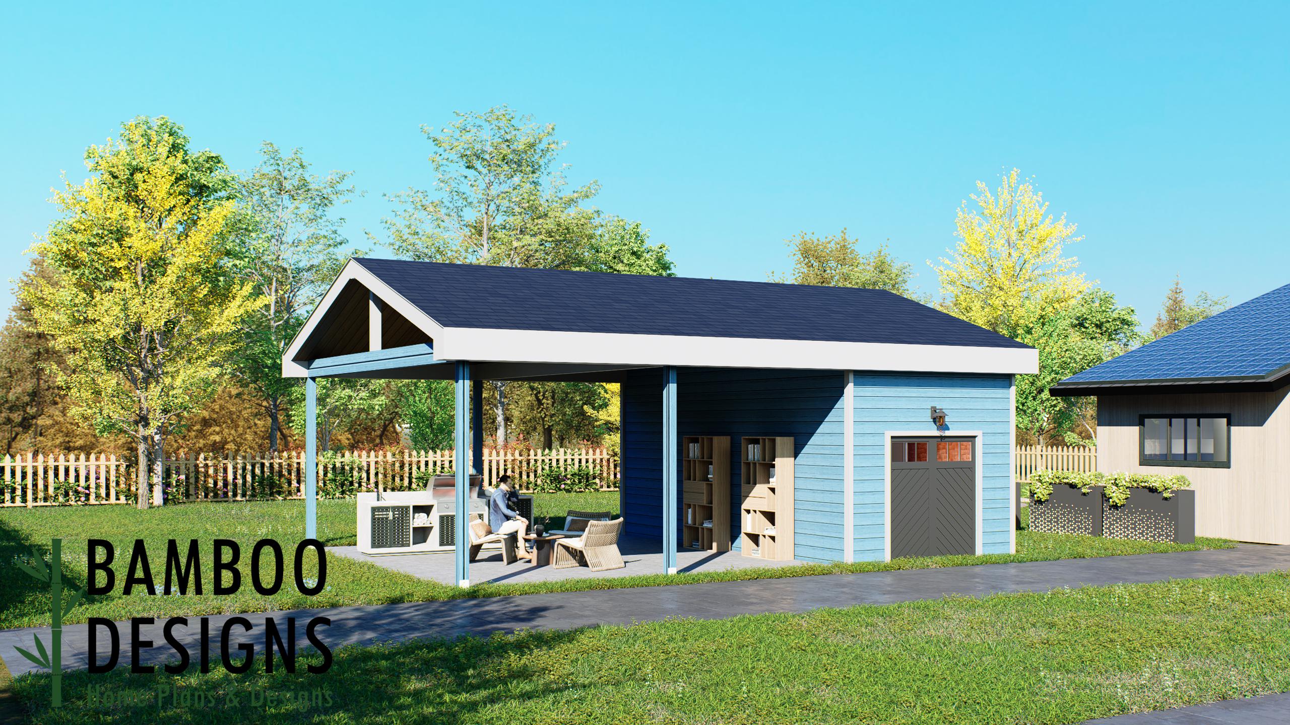 Image of Chauncer 24' x 32' Pavilion Plan — A Grand Outdoor Pavilion for Entertaining, Events & Backyard Living | DIY Plans