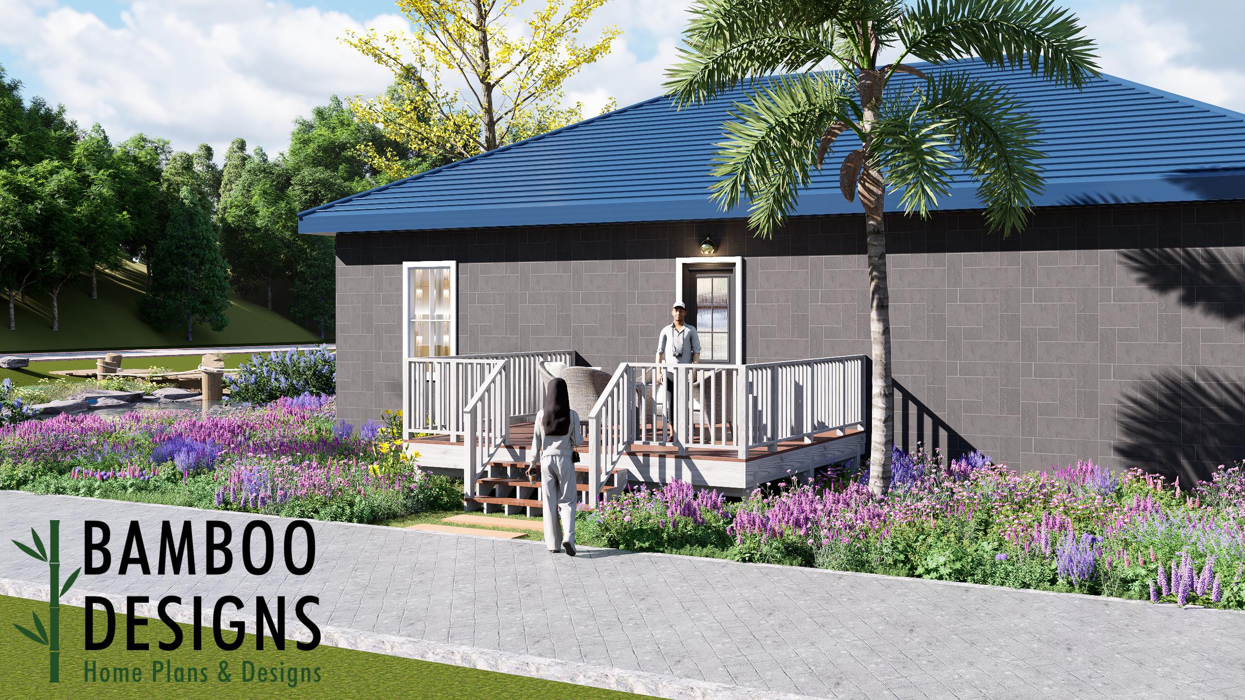 Image of Norwood 14x16 Freestanding Deck Plan - Spacious Backyard Deck Design for DIY Outdoor Living