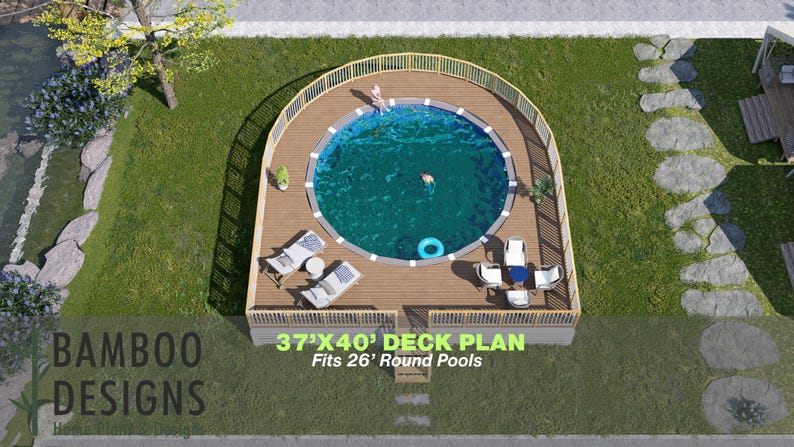 Volde Pool Deck · 37x40 plan by Bamboo Designs