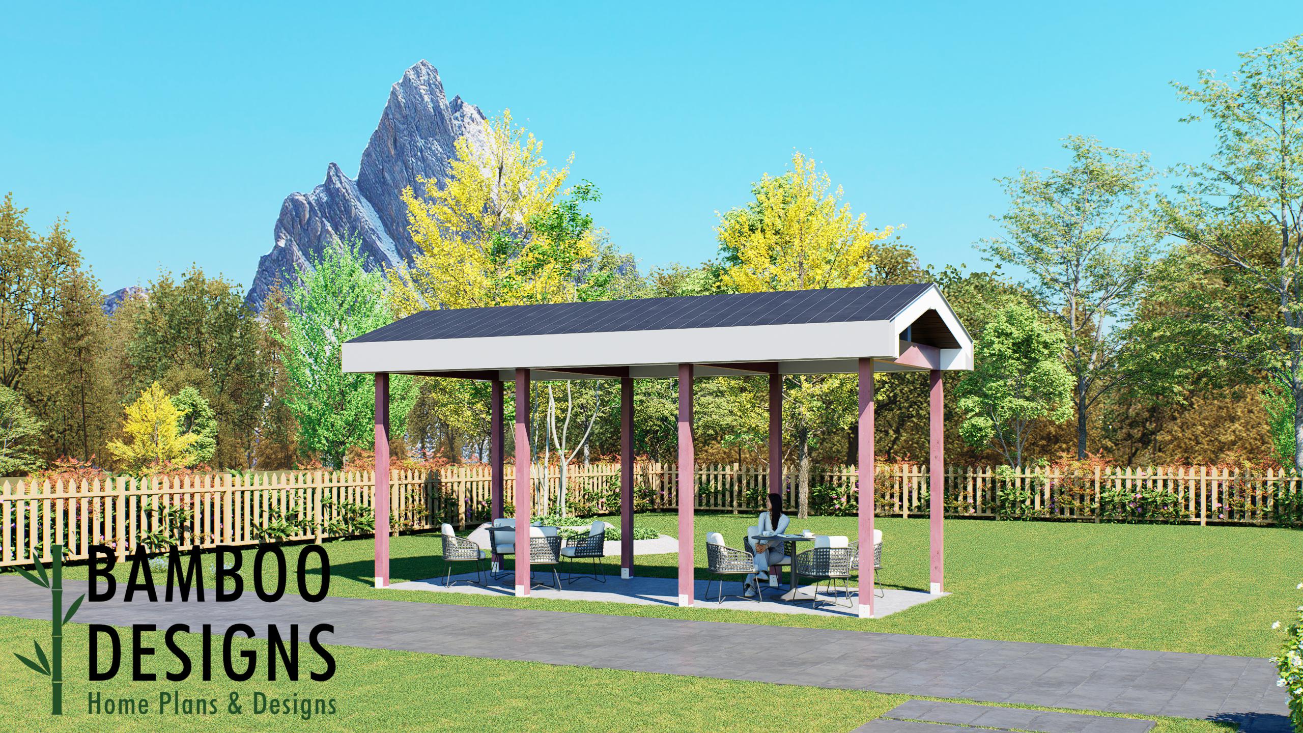Image of Gardere 10x24 Pavilion Plan — A Sleek Modern Backyard Outdoor Retreat | DIY Plans