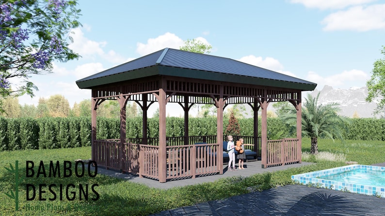 Kavala 16x24 Gazebo plan by Bamboo Designs