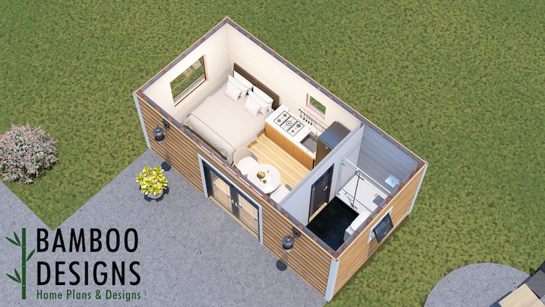 Suri Tiny Home Plan – 10x20 Modern Backyard ADU | DIY Tiny House Plans ...