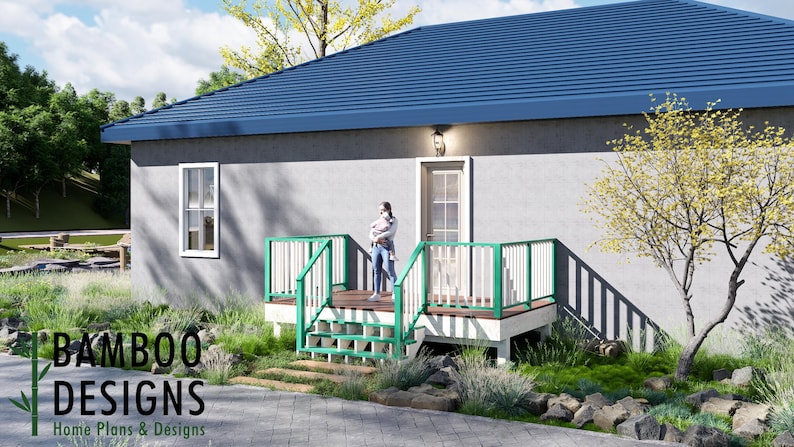 Market 8x14 Freestanding Deck plan by Bamboo Designs