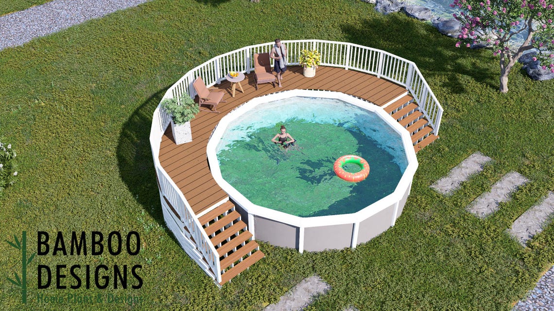 Lantana Circle Pool Deck Plan – 5' Wrap Around Pool Deck With 2 ...