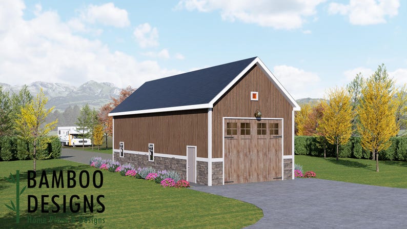 Bard 20x48 RV Garage Shed plan by Bamboo Designs