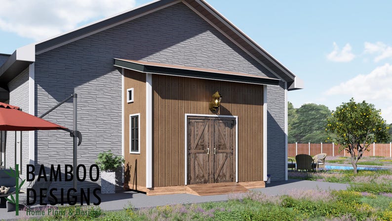 Kal 6x14 Lean-To Shed Plan-Modern lean-to storage solution plan by Bamboo Designs