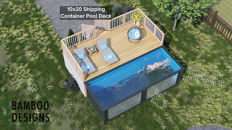 Denver Container Pool Deck · 10x20 plan by Bamboo Designs