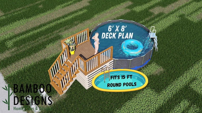 Tranquility Circle Pool Deck plan by Bamboo Designs