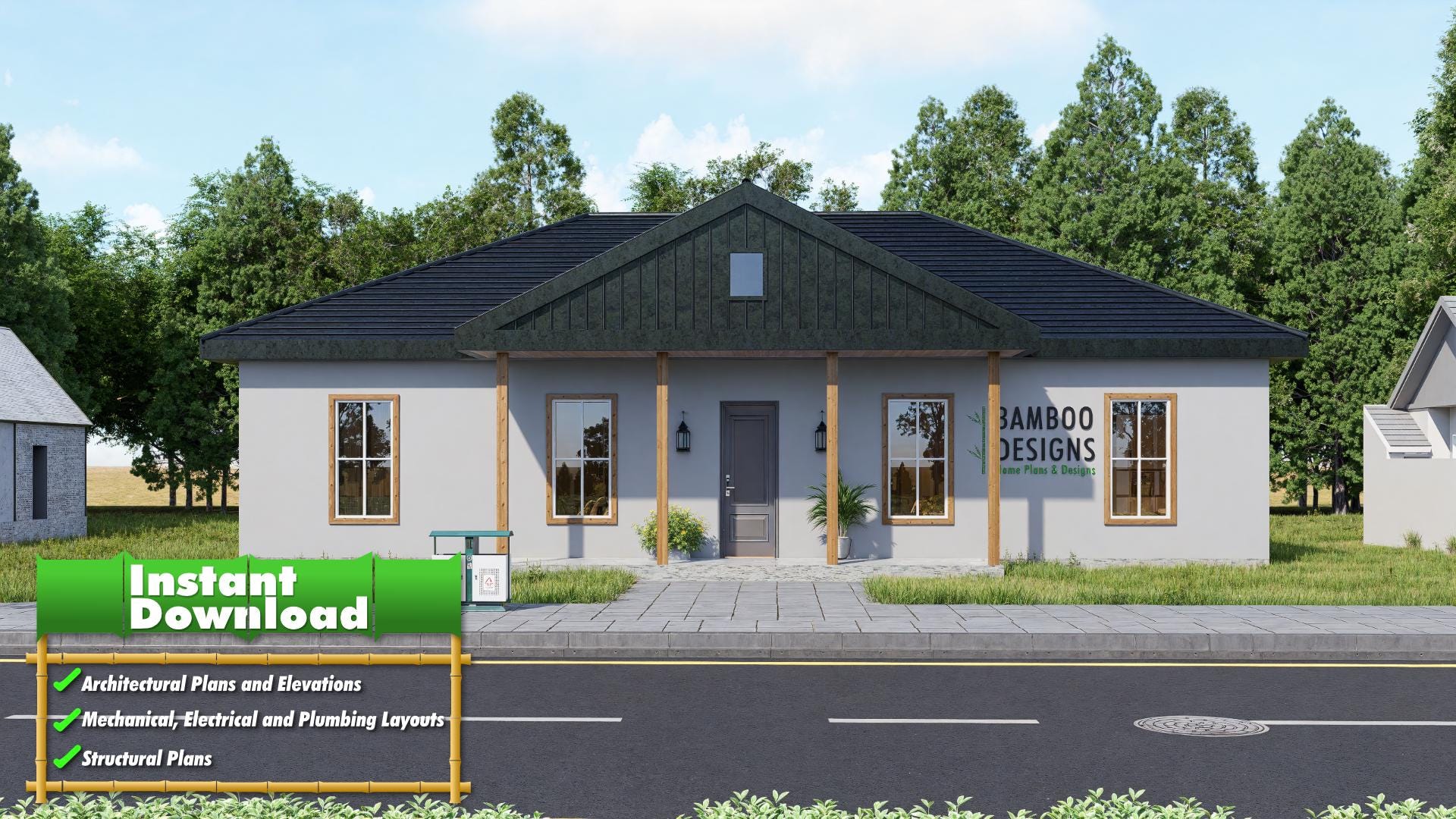 Image of Cedar Bluff Florida Barndominium - Barndominium Plans | Small Modern Farmhouse Blueprint - DWG & PDF