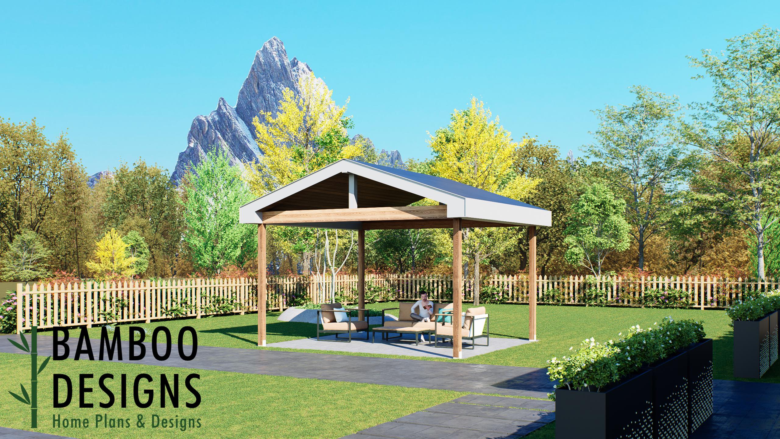 Image of Radiance 18' x 16' Pavilion Plan — A Spacious Backyard Pavilion for Outdoor Living, Entertaining & Timeless Style | DIY Plans