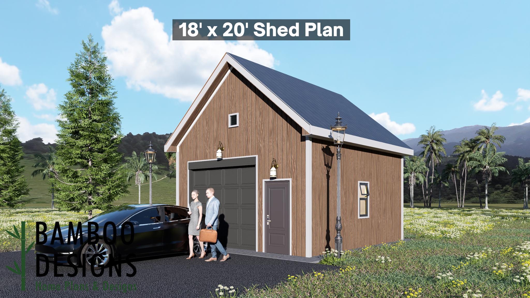 Image of Warlock 18x20 Garage Shed Plan - Loft Garage | Workshop, Storage, or Studio Building | DIY Shed Design (PDF)