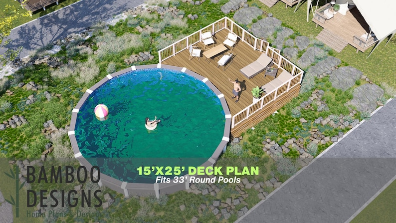 Deena Pool Deck · 15x25 plan by Bamboo Designs
