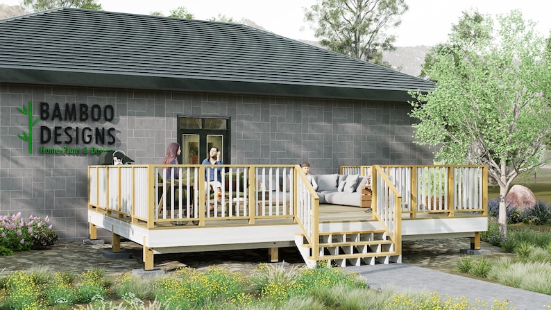 Redwoods Entry Deck · 20x24 plan by Bamboo Designs