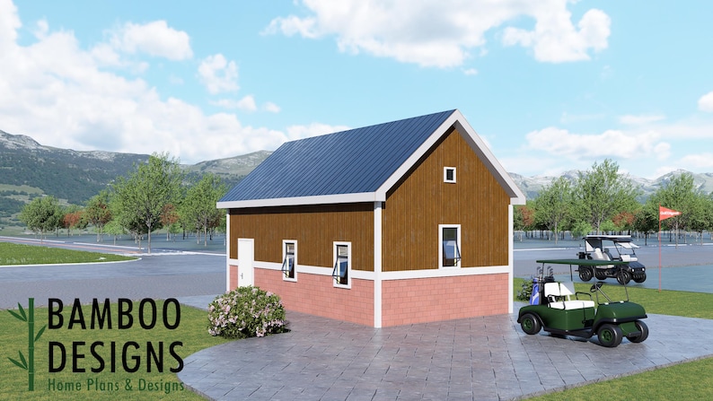 Vena 16x28 Golf Cart Shed plan by Bamboo Designs