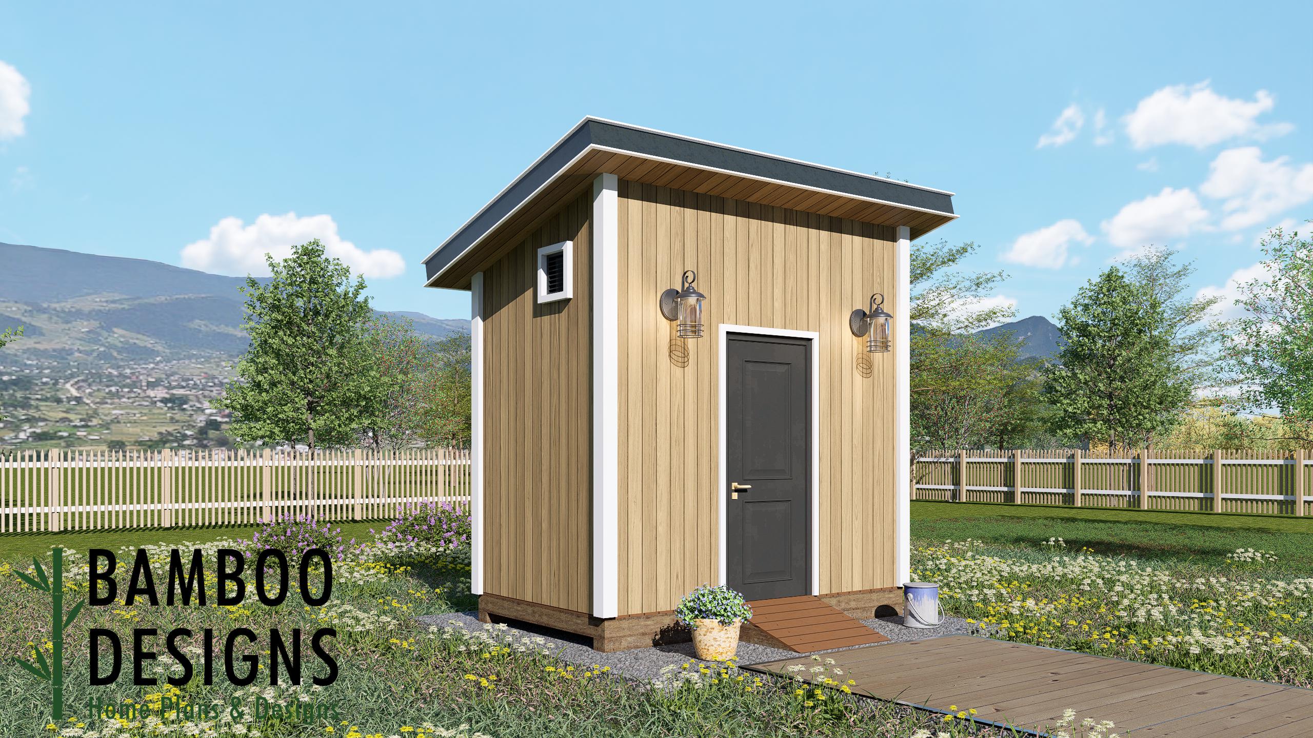 Image of Archer 6x12 Modern Shed Plan – Sloped Roof Storage Building | Compact DIY Backyard Shed Design (PDF)