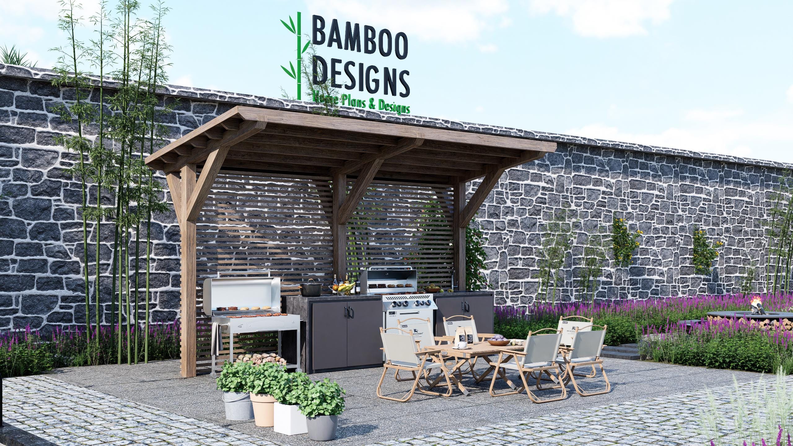 Image of Sonoma Sideyard Pergola - 8x18 Overhang Shade Structure - One-Sided Modern DIY Pergola Plans - PDF Blueprint