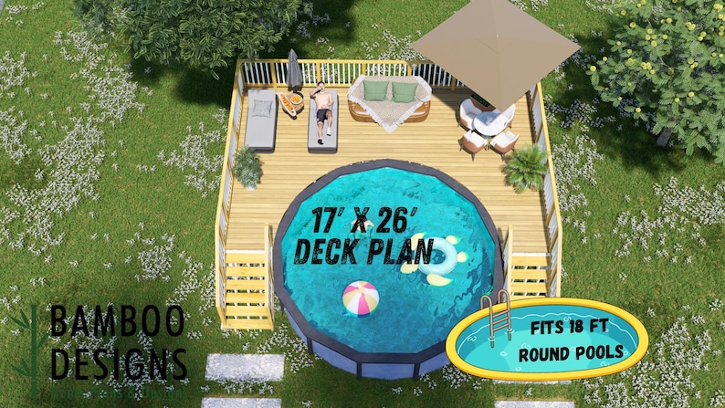 Oklahoma 17x26 Pool Deck plan by Bamboo Designs