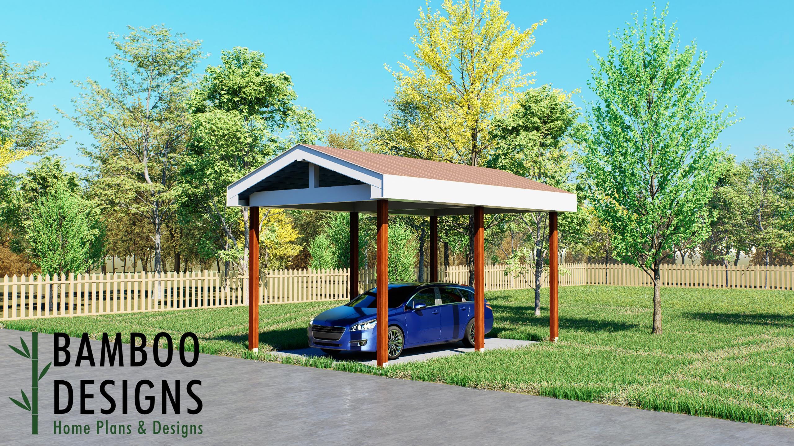 Image of Mojave 12x20 Carport Plan — A Compact Covered Vehicle & Equipment Shelter | DIY PDF Plans