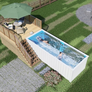 Backcountry Container Pool Deck Plan – 10x12 Elevated Deck | DIY PDF + DWG Plans