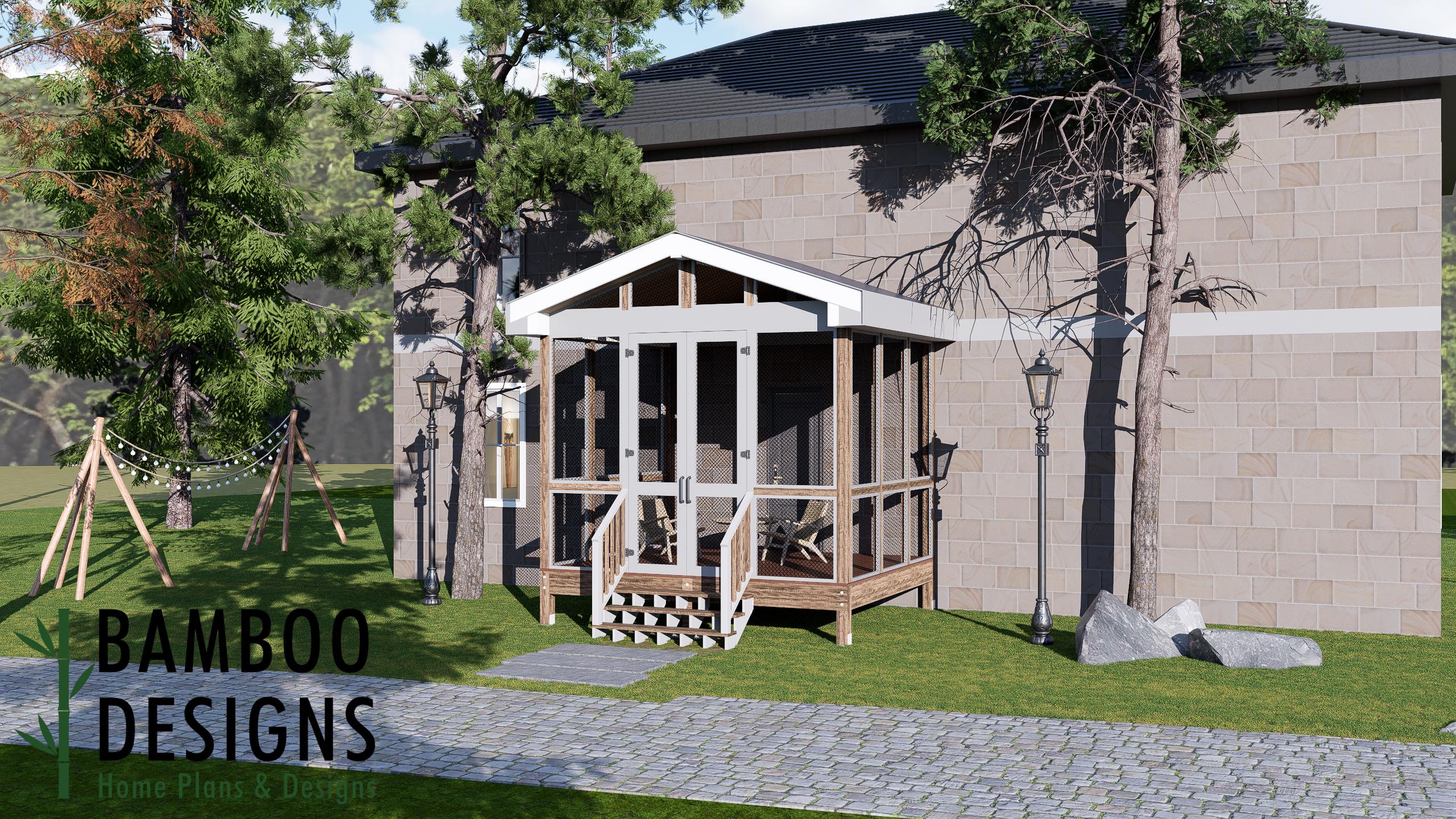 Image of Margo Sunroom Plan – 12x14 Deck with Classic Gable Sunroom | DIY Backyard Sunroom PDF Plans
