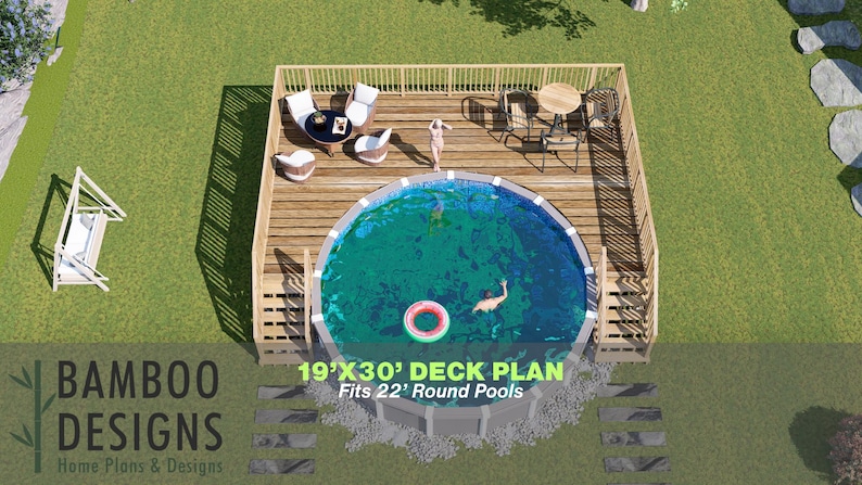 Jade Pool Deck · 19x30 plan by Bamboo Designs