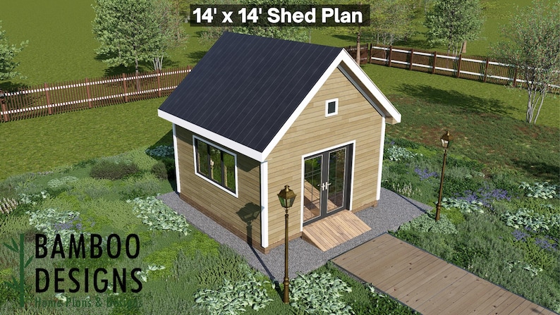 Cleo 14x14 Gable Shed plan by Bamboo Designs