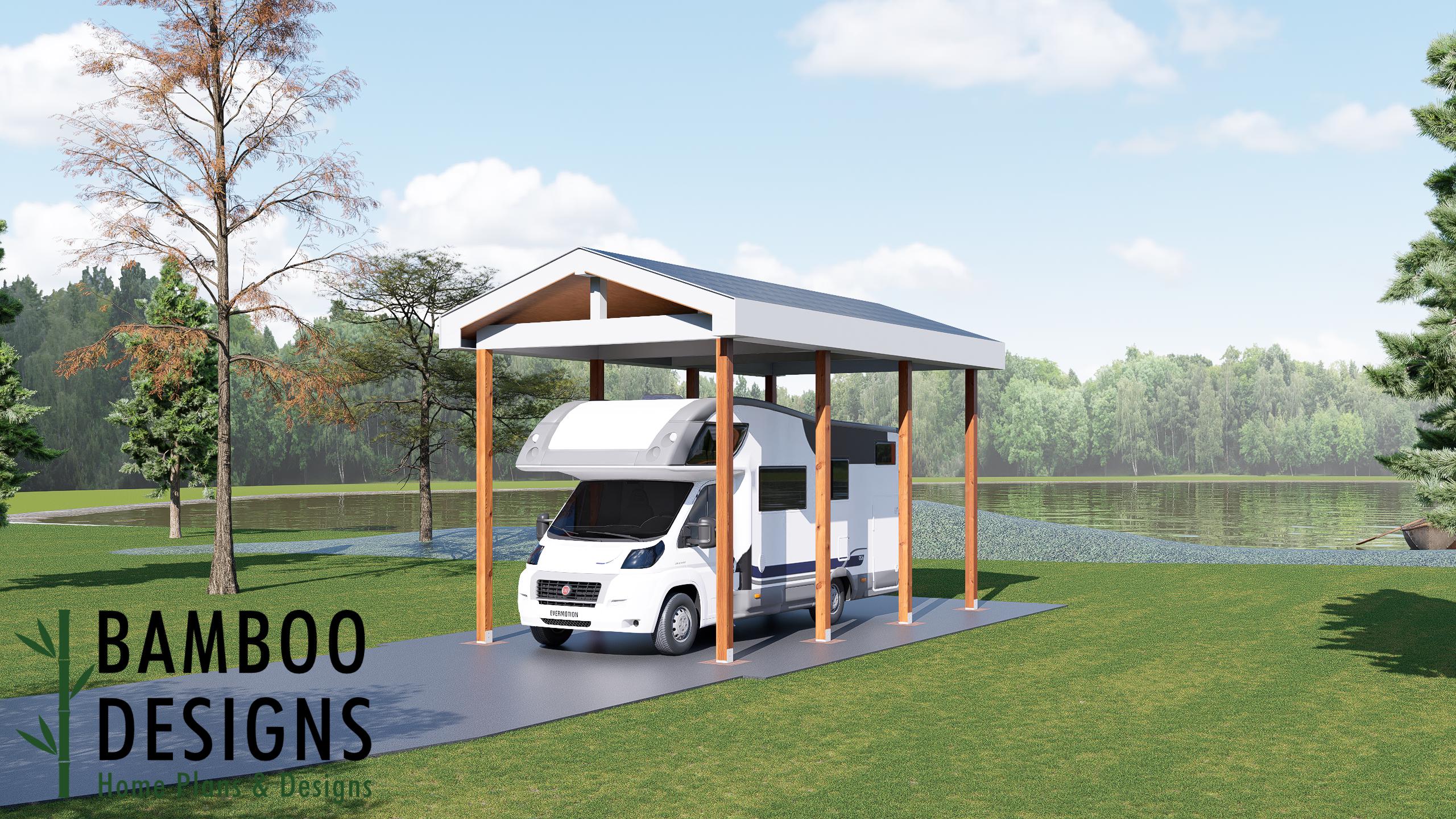 Image of Menard 12x24 RV Carport Plan — Spacious Covered Motorhome & Camper Shelter | DIY PDF Plans