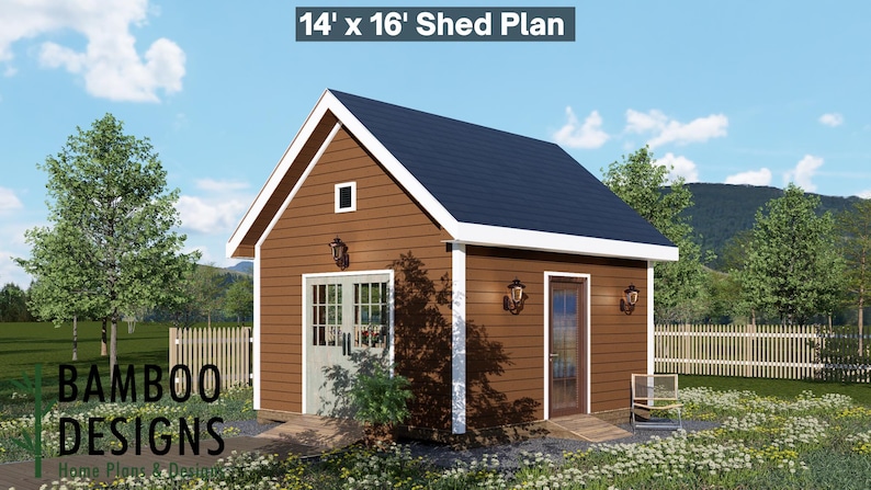 Helix 14x16 Gable Shed plan by Bamboo Designs