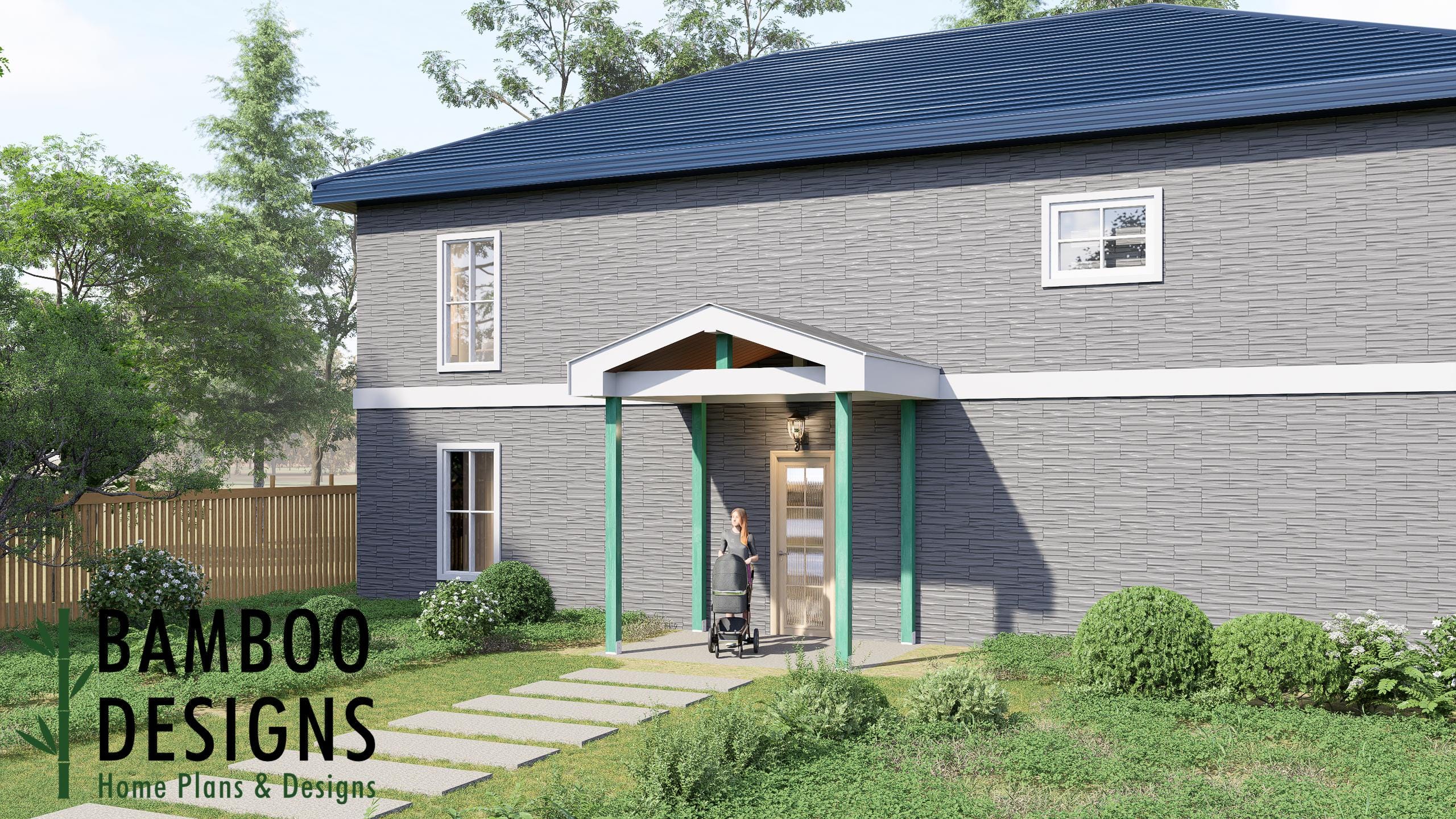 Image of Calavera Covered Porch Plan - 8x10 Compact Patio Cover with Modern Gable Roof | DIY PDF Plans