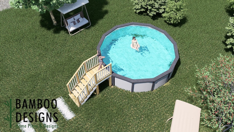 Sebring 16ft Pool Deck · 4x4 plan by Bamboo Designs