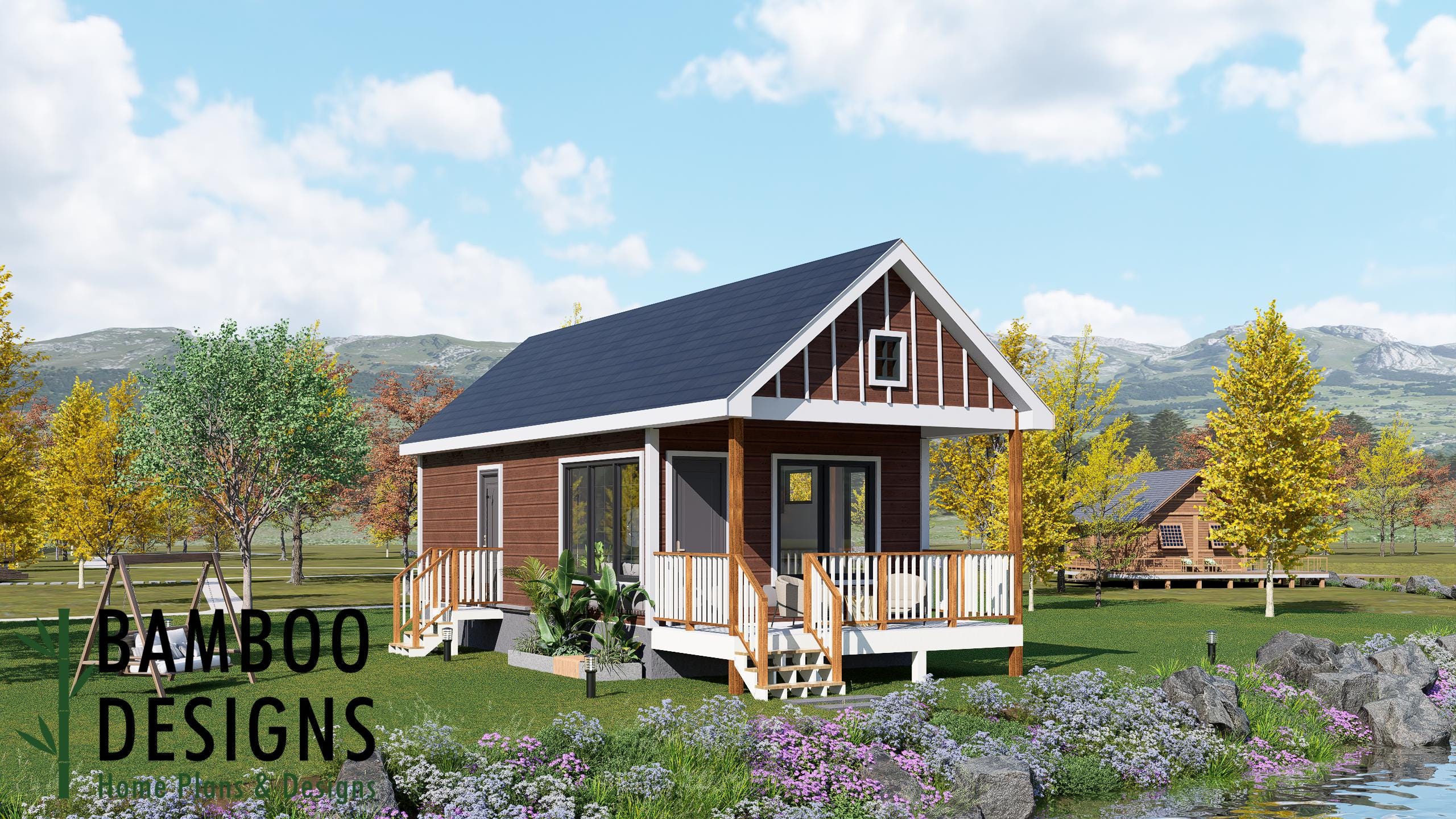 Image of Yula Tiny Home Plan - 16x32 Modern Backyard ADU | DIY Tiny House Plans (448 Sq Ft)