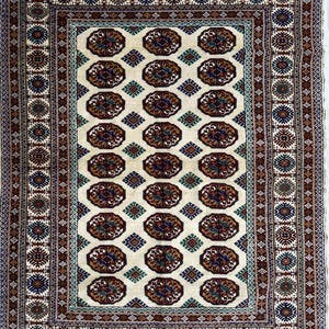 4x6 Super Silk Rug/Oriental High Quality Handwove Rug/ Afghan Veg Dyes 80% Silk Rug/ Unique Turkman Rug/Soft Traditional Silk Rug/Hall Decor
