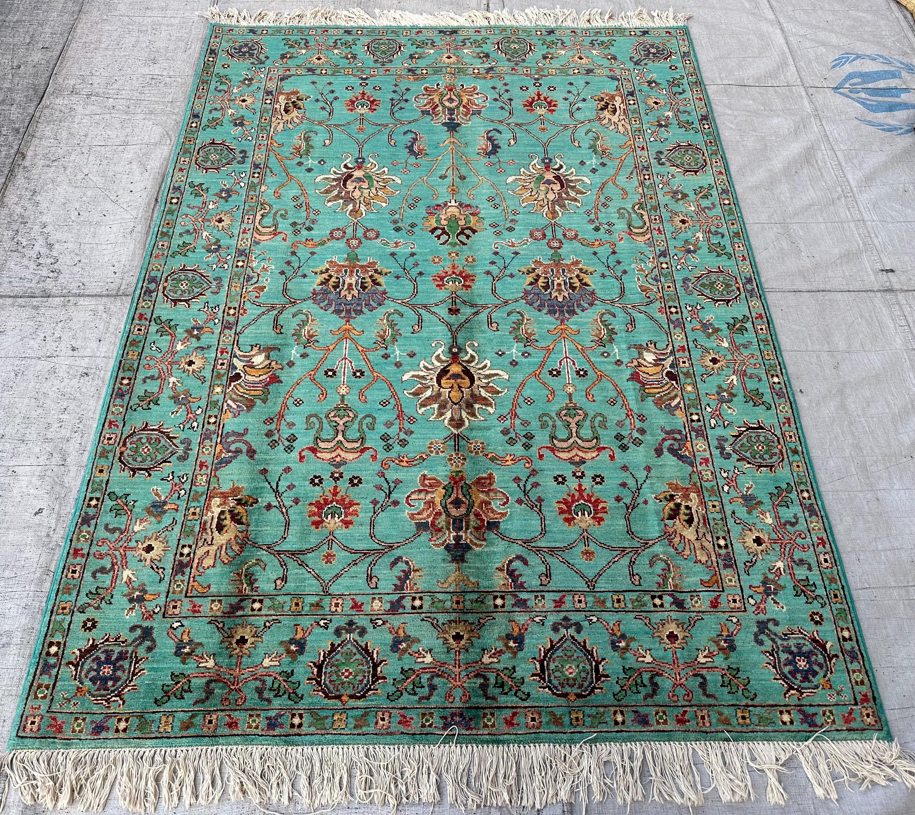 5X7 Sultani Area Rug/Luxury Fine Quality Handwove Rug/Soft Organic Dyes Wool Rug/ Afghan Turkman Rug/ Oriental Rug/ Unique Living Room Rug/