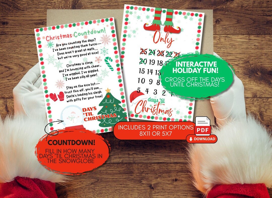Christmas Countdown, Elf Prop (digital Download) - Etsy