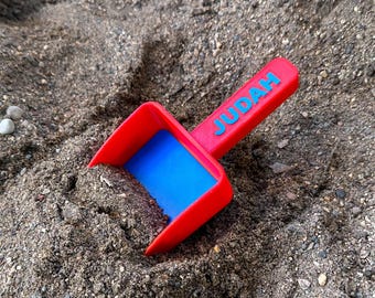 Pala de arenero personalizada con nombre - Juguete de playa infantil personalizado de dos tonos - Regalo para jugar al aire libre