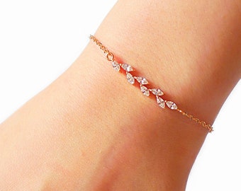 Brudarmband, Fint armband, Kristallarmband, Fint armband, Bröllopsarmband, Brudarmband, Brudtärnepresenter,