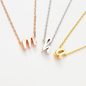 Initial Necklace, Dainty Necklace, Birthday Gift, Letter Necklace, Personalized Jewelry, Script Initial, Wedding Gift, Bridesmaid Necklace